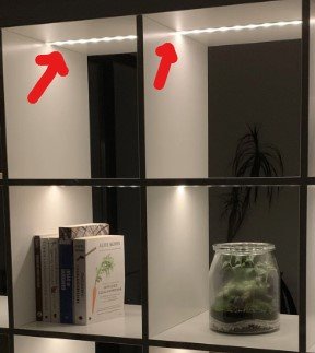 cube shelves with led strip lights