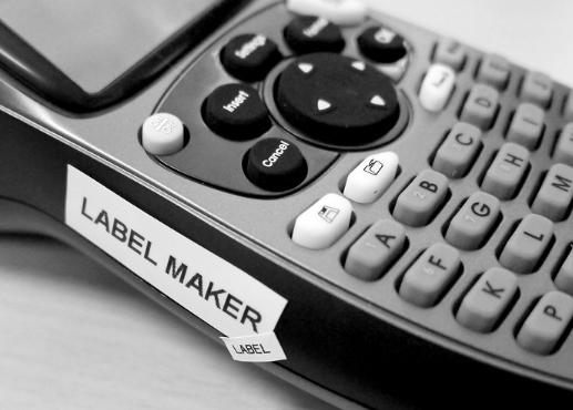 handheld label maker picture with printed label